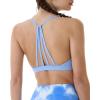 imageAUROLA Mercury Workout Sports Bras Women Athletic Removable Padded Backless Strapy Minimal Crop TopAiry Blue
