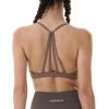 imageAUROLA Mercury Workout Sports Bras Women Athletic Removable Padded Backless Strapy Minimal Crop TopCoffee
