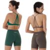imageAUROLA Mercury Workout Sports Bras Women Athletic Removable Padded Backless Strapy Minimal Crop TopCoffee