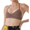 imageAUROLA Mercury Workout Sports Bras Women Athletic Removable Padded Backless Strapy Minimal Crop TopCoffee