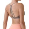 imageAUROLA Mercury Workout Sports Bras Women Athletic Removable Padded Backless Strapy Minimal Crop TopFloralcoffee