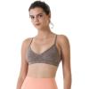 imageAUROLA Mercury Workout Sports Bras Women Athletic Removable Padded Backless Strapy Minimal Crop TopFloralcoffee