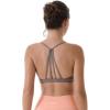 imageAUROLA Mercury Workout Sports Bras Women Athletic Removable Padded Backless Strapy Minimal Crop TopFloralcoffee