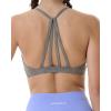 imageAUROLA Mercury Workout Sports Bras Women Athletic Removable Padded Backless Strapy Minimal Crop TopFloralkhaki