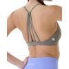 imageAUROLA Mercury Workout Sports Bras Women Athletic Removable Padded Backless Strapy Minimal Crop TopFloralkhaki