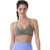 imageAUROLA Mercury Workout Sports Bras Women Athletic Removable Padded Backless Strapy Minimal Crop TopFloralkhaki