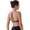 imageAUROLA Mercury Workout Sports Bras Women Athletic Removable Padded Backless Strapy Minimal Crop TopFloralpurple