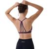 imageAUROLA Mercury Workout Sports Bras Women Athletic Removable Padded Backless Strapy Minimal Crop TopFloralpurple