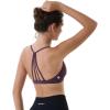 imageAUROLA Mercury Workout Sports Bras Women Athletic Removable Padded Backless Strapy Minimal Crop TopFloralpurple