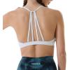 imageAUROLA Mercury Workout Sports Bras Women Athletic Removable Padded Backless Strapy Minimal Crop TopGlacier Gray