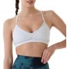 imageAUROLA Mercury Workout Sports Bras Women Athletic Removable Padded Backless Strapy Minimal Crop TopGlacier Gray