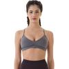 imageAUROLA Mercury Workout Sports Bras Women Athletic Removable Padded Backless Strapy Minimal Crop TopIce Flower Dark Grey