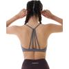 imageAUROLA Mercury Workout Sports Bras Women Athletic Removable Padded Backless Strapy Minimal Crop TopIce Flower Dark Grey