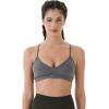 imageAUROLA Mercury Workout Sports Bras Women Athletic Removable Padded Backless Strapy Minimal Crop TopIce Flower Dark Grey