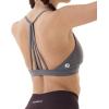 imageAUROLA Mercury Workout Sports Bras Women Athletic Removable Padded Backless Strapy Minimal Crop TopIce Flower Dark Grey