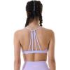 imageAUROLA Mercury Workout Sports Bras Women Athletic Removable Padded Backless Strapy Minimal Crop TopLavender