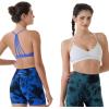 imageAUROLA Mercury Workout Sports Bras Women Athletic Removable Padded Backless Strapy Minimal Crop TopMercurysoliddazzling Blue