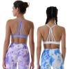 imageAUROLA Mercury Workout Sports Bras Women Athletic Removable Padded Backless Strapy Minimal Crop TopPack Blackjacarandapersimmon Orange