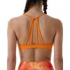 imageAUROLA Mercury Workout Sports Bras Women Athletic Removable Padded Backless Strapy Minimal Crop TopPack Blackjacarandapersimmon Orange