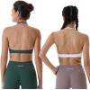 imageAUROLA Mercury Workout Sports Bras Women Athletic Removable Padded Backless Strapy Minimal Crop TopPackblackivoryvolcanic Grey