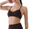 imageAUROLA Mercury Workout Sports Bras Women Athletic Removable Padded Backless Strapy Minimal Crop TopPackblacknaval Academychocolate Torte