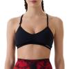 imageAUROLA Mercury Workout Sports Bras Women Athletic Removable Padded Backless Strapy Minimal Crop TopPackblacknaval Academychocolate Torte