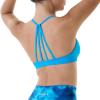 imageAUROLA Mercury Workout Sports Bras Women Athletic Removable Padded Backless Strapy Minimal Crop TopPackblackraspberry Sorbetblue Danube
