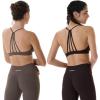 imageAUROLA Mercury Workout Sports Bras Women Athletic Removable Padded Backless Strapy Minimal Crop TopSeamless Chestnut Brown