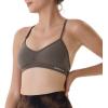 imageAUROLA Mercury Workout Sports Bras Women Athletic Removable Padded Backless Strapy Minimal Crop TopSeamless Chestnut Brown