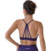 imageAUROLA Mercury Workout Sports Bras Women Athletic Removable Padded Backless Strapy Minimal Crop TopSeamless Gentian Violet