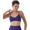 imageAUROLA Mercury Workout Sports Bras Women Athletic Removable Padded Backless Strapy Minimal Crop TopSeamless Gentian Violet