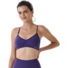 imageAUROLA Mercury Workout Sports Bras Women Athletic Removable Padded Backless Strapy Minimal Crop TopSeamless Gentian Violet