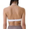 imageAUROLA Mercury Workout Sports Bras Women Athletic Removable Padded Backless Strapy Minimal Crop TopSeamless Ivory