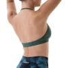 imageAUROLA Mercury Workout Sports Bras Women Athletic Removable Padded Backless Strapy Minimal Crop TopSeamlesseden Green
