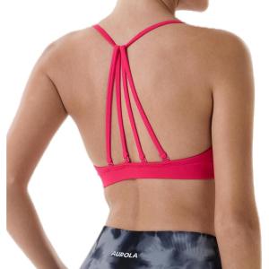 imageAUROLA Mercury Workout Sports Bras Women Athletic Removable Padded Backless Strapy Minimal Crop TopSeamlessraspberry Sorbet