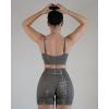 imageAUROLA Serpent Seamless Sports Bras for WomenBackless Padded Strappy Workout Gym Yoga Crop TopsSerpent Mocha