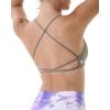 imageAUROLA Venus Women Sports Bras Backless Strappy Workout Bra Low Support Removable Padded Gym BrasFloralkhaki