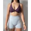 imageAUROLA Venus Women Sports Bras Backless Strappy Workout Bra Low Support Removable Padded Gym BrasFloralpurple