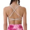 imageAUROLA Venus Women Sports Bras Backless Strappy Workout Bra Low Support Removable Padded Gym BrasVenussolidcrescent White