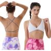 imageAUROLA Venus Women Sports Bras Backless Strappy Workout Bra Low Support Removable Padded Gym BrasVenussolidcrescent White
