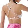 imageAUROLA Venus Women Sports Bras Backless Strappy Workout Bra Low Support Removable Padded Gym BrasVenussolidcrescent White