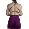 imageAUROLA Workout Sports Bras Women Athletic Removable Backless Strappy Criss Cross Light Support Gym Fitness Yoga Crop BraBlack