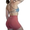 imageAUROLA Workout Sports Bras Women Athletic Removable Backless Strappy Criss Cross Light Support Gym Fitness Yoga Crop BraIce Flowerhaze Blue