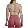imageAUROLA Workout Sports Bras Women Athletic Removable Backless Strappy Criss Cross Light Support Gym Fitness Yoga Crop BraIce Flowerhaze Blue
