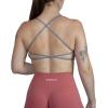 imageAUROLA Workout Sports Bras Women Athletic Removable Backless Strappy Criss Cross Light Support Gym Fitness Yoga Crop BraIce Flowerhaze Blue