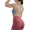 imageAUROLA Workout Sports Bras Women Athletic Removable Backless Strappy Criss Cross Light Support Gym Fitness Yoga Crop BraIce Flowerhaze Blue