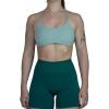 imageAUROLA Workout Sports Bras Women Athletic Removable Backless Strappy Criss Cross Light Support Gym Fitness Yoga Crop BraIce Flowersage Green