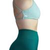imageAUROLA Workout Sports Bras Women Athletic Removable Backless Strappy Criss Cross Light Support Gym Fitness Yoga Crop BraIce Flowersage Green