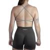 imageAUROLA Workout Sports Bras Women Athletic Removable Backless Strappy Criss Cross Light Support Gym Fitness Yoga Crop BraIce Flowersmoke Grey