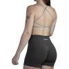 imageAUROLA Workout Sports Bras Women Athletic Removable Backless Strappy Criss Cross Light Support Gym Fitness Yoga Crop BraIce Flowersmoke Grey